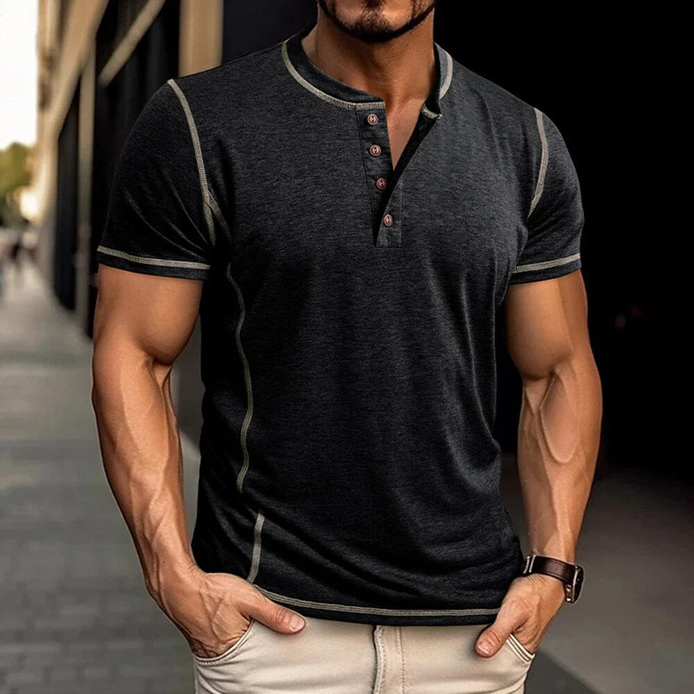 Bardwell - T-shirt Henley effetto soft touch