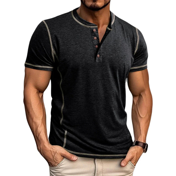 Bardwell - T-shirt Henley effetto soft touch