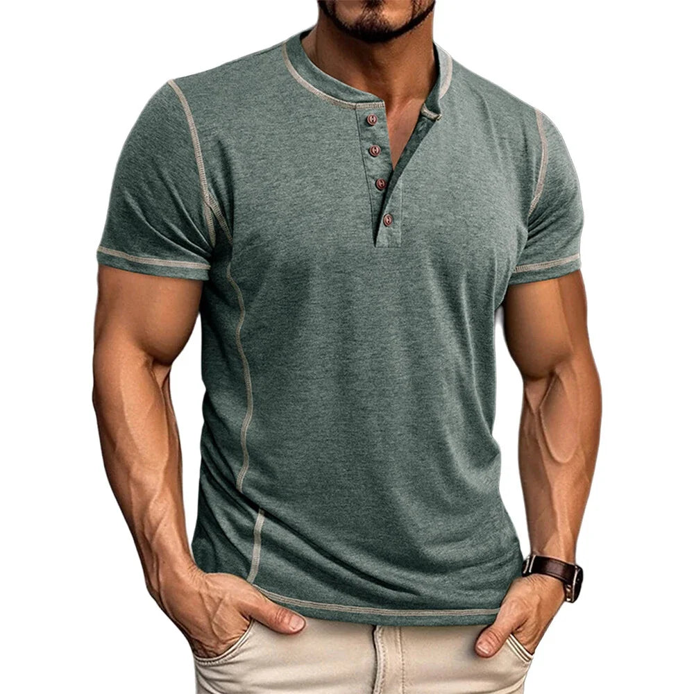 Bardwell - T-shirt Henley effetto soft touch