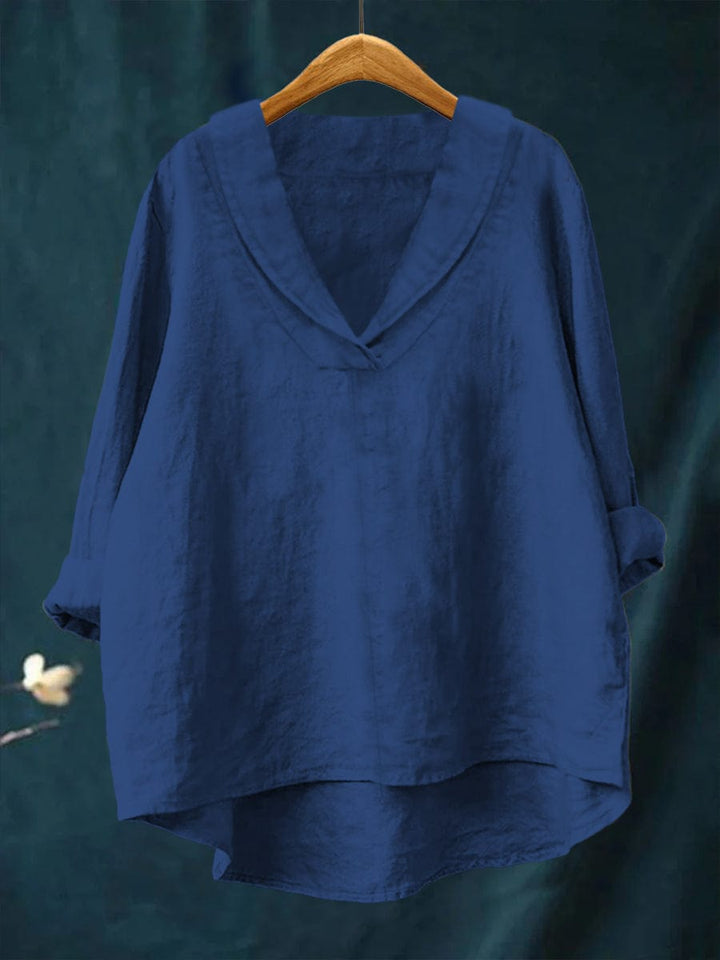 Bellissea - Blusa elegante drappeggiata con scollo a V