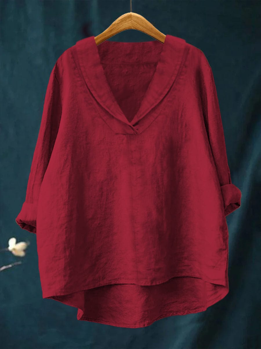 Bellissea - Blusa elegante drappeggiata con scollo a V