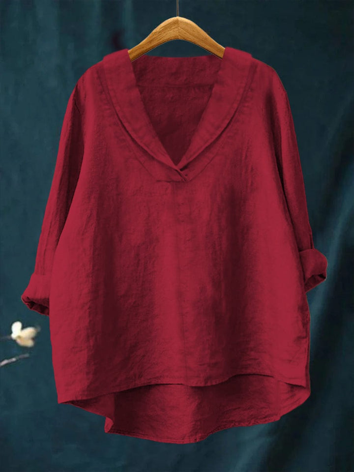Bellissea - Blusa elegante drappeggiata con scollo a V