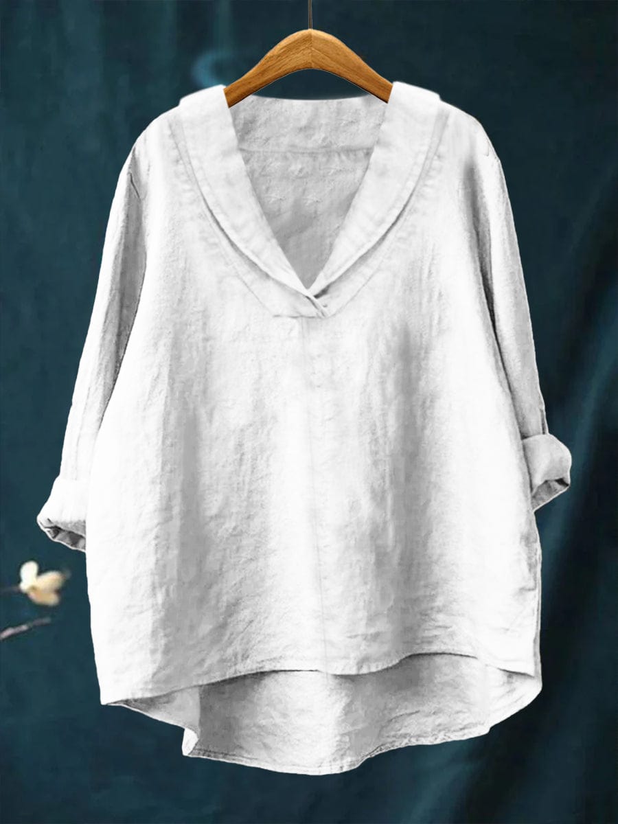 Bellissea - Blusa elegante drappeggiata con scollo a V