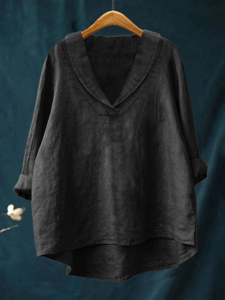 Bellissea - Blusa elegante drappeggiata con scollo a V