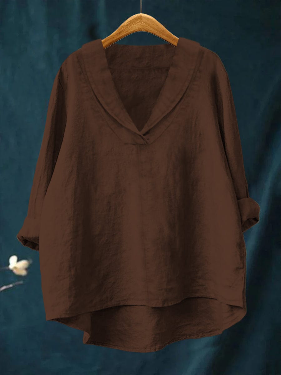 Bellissea - Blusa elegante drappeggiata con scollo a V