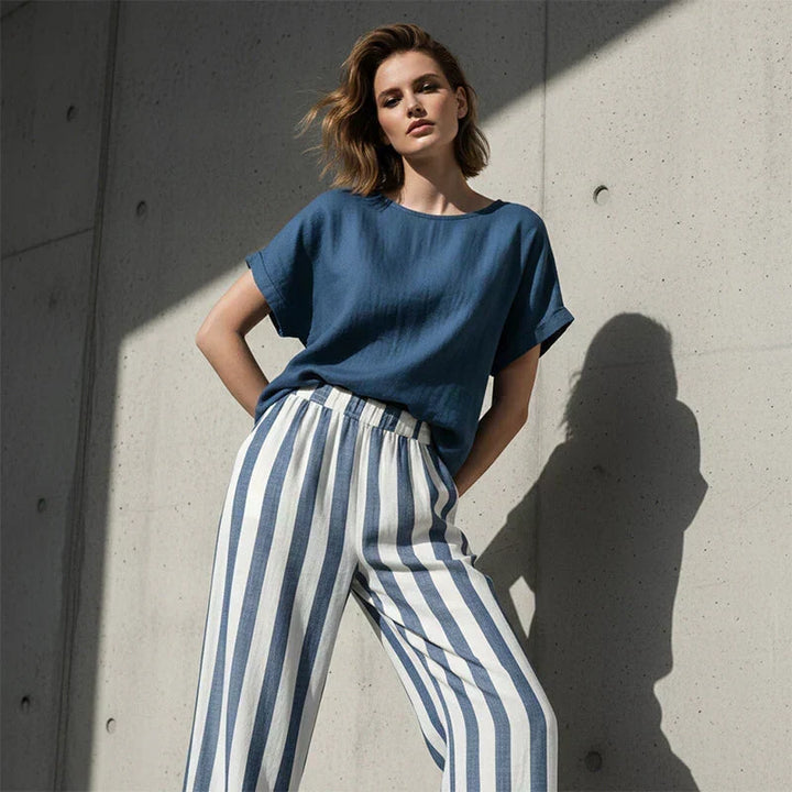 Eulalie - Coordinato camicia e shorts testurizzati