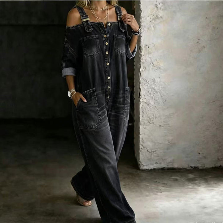 Neralyn - Salopette in denim lavato con tasche