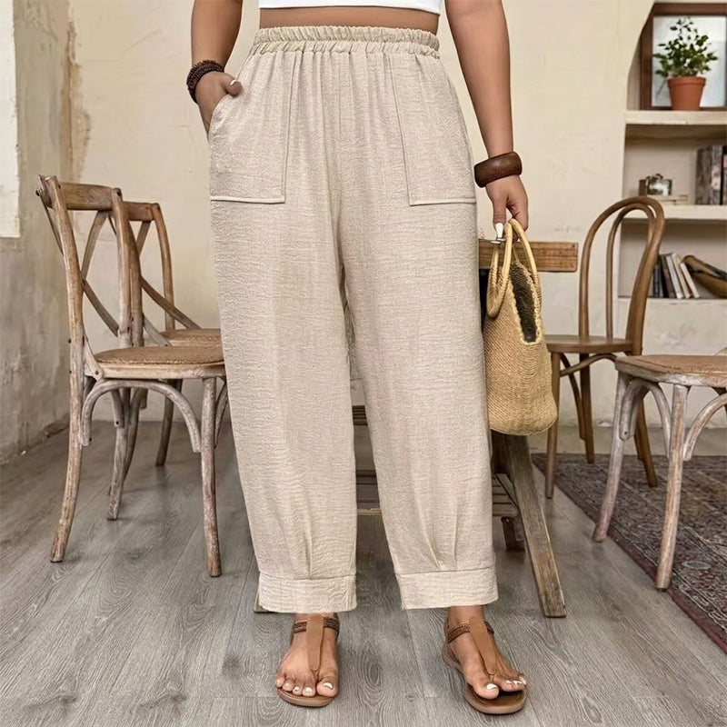 Perdita - Pantaloni a gamba ampia effetto soft-touch