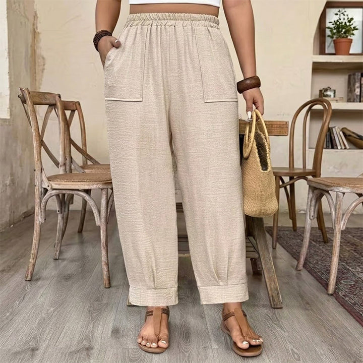 Perdita - Pantaloni a gamba ampia effetto soft-touch