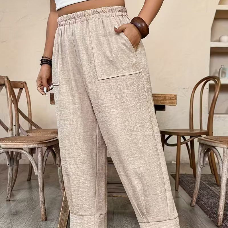 Perdita - Pantaloni a gamba ampia effetto soft-touch