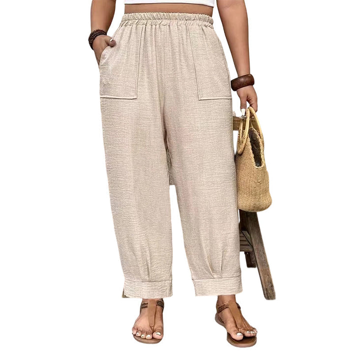 Perdita - Pantaloni a gamba ampia effetto soft-touch
