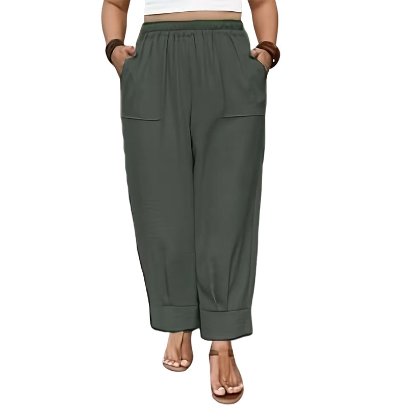 Perdita - Pantaloni a gamba ampia effetto soft-touch