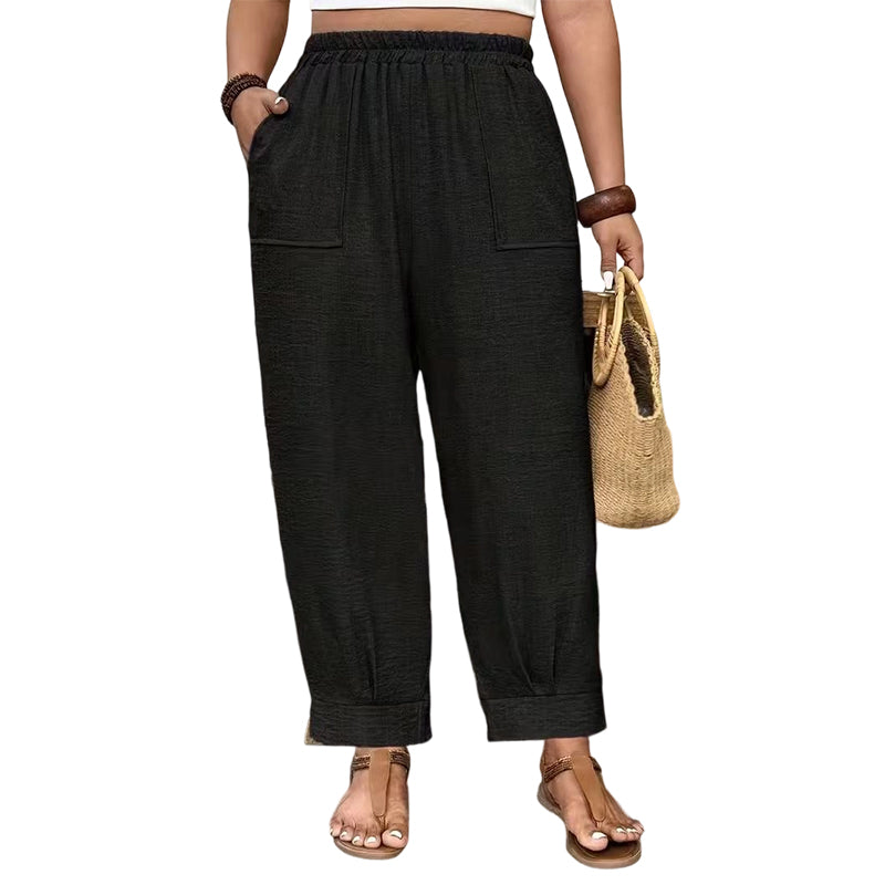 Perdita - Pantaloni a gamba ampia effetto soft-touch