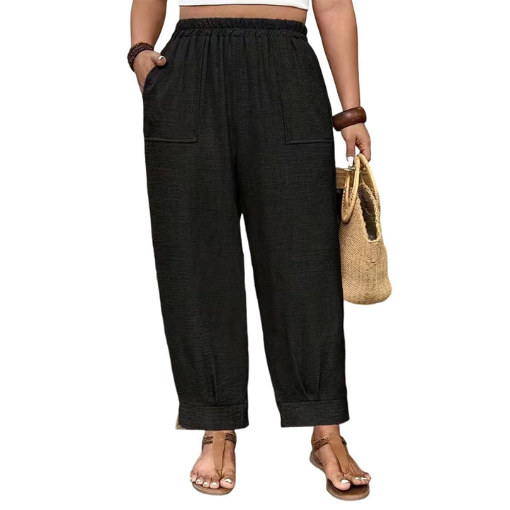 Perdita - Pantaloni a gamba ampia effetto soft-touch