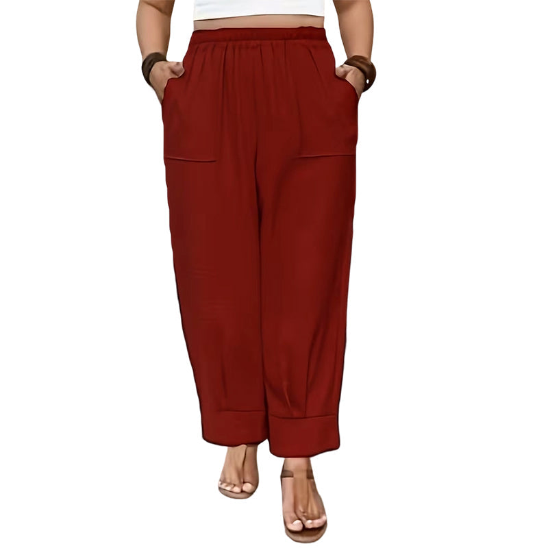 Perdita - Pantaloni a gamba ampia effetto soft-touch