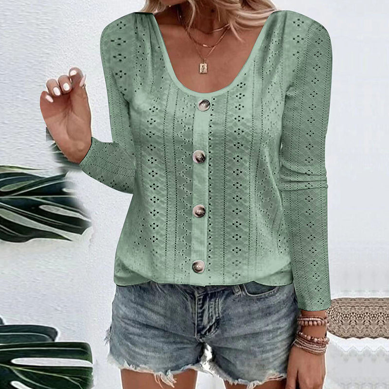 Aelwen - Blusa a girocollo dal tocco morbido