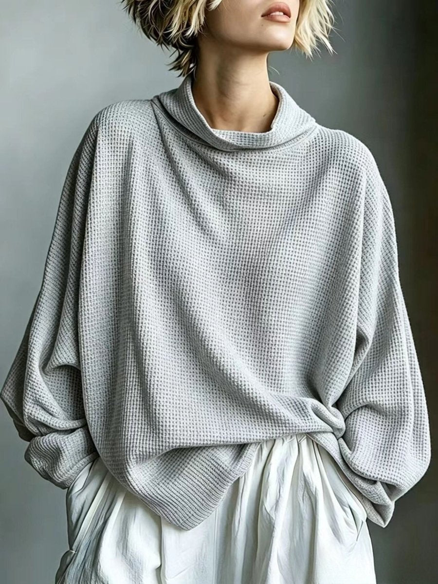 Aella - Top oversize a collo alto testurizzato