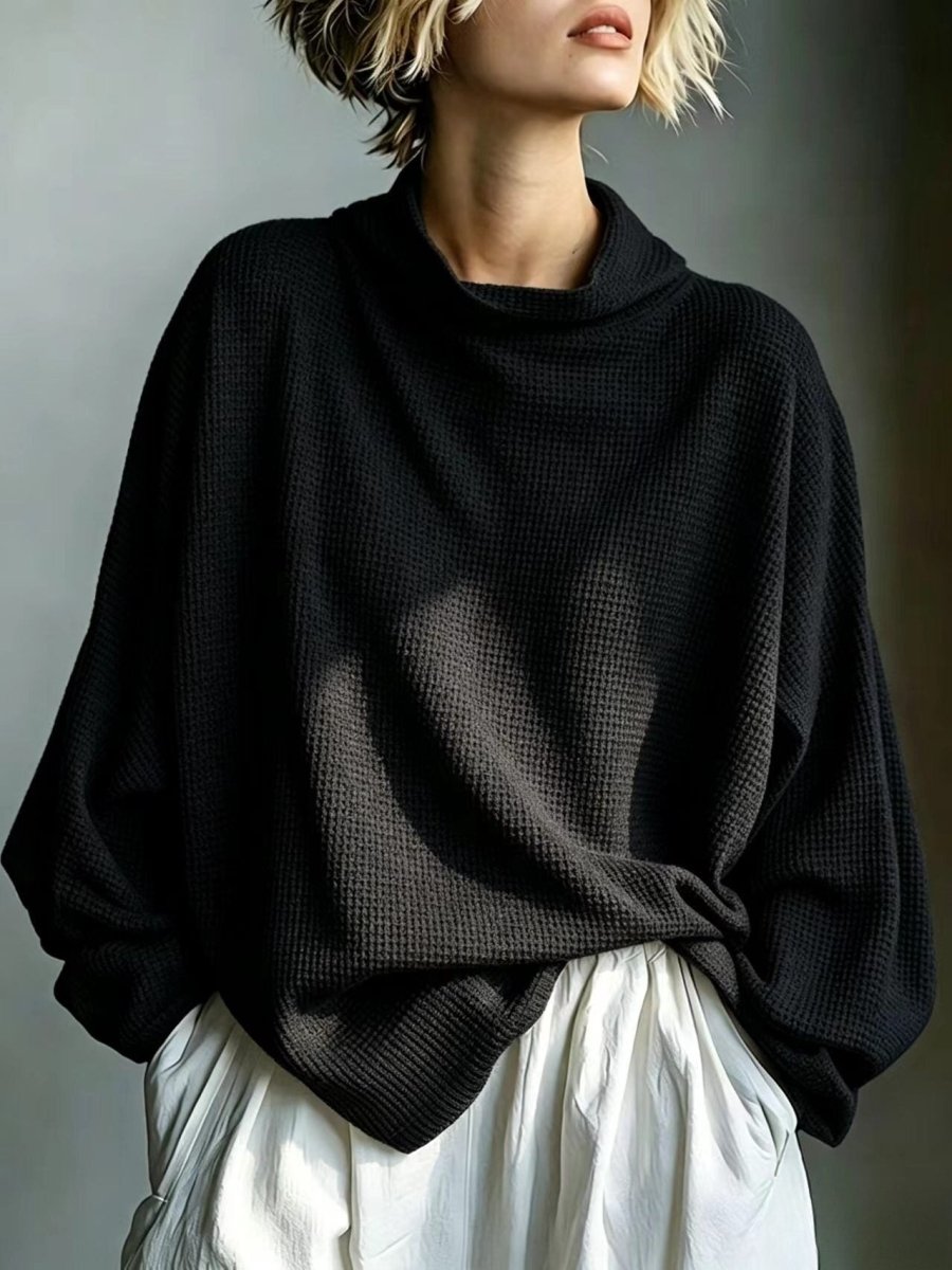 Aella - Top oversize a collo alto testurizzato