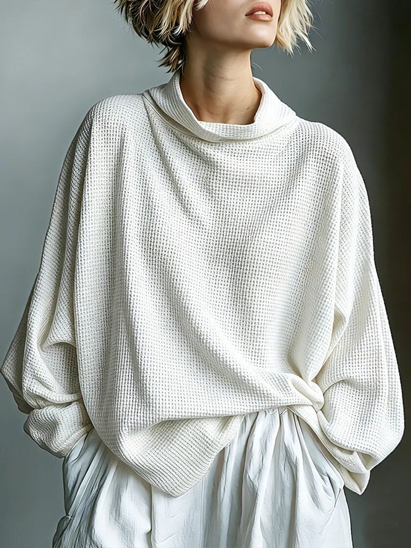 Aella - Top oversize a collo alto testurizzato