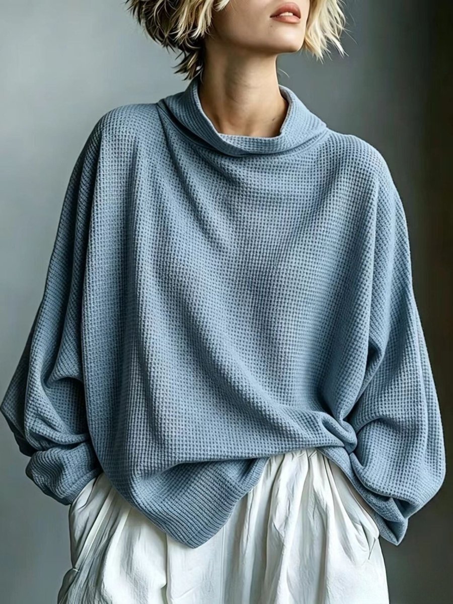 Aella - Top oversize a collo alto testurizzato