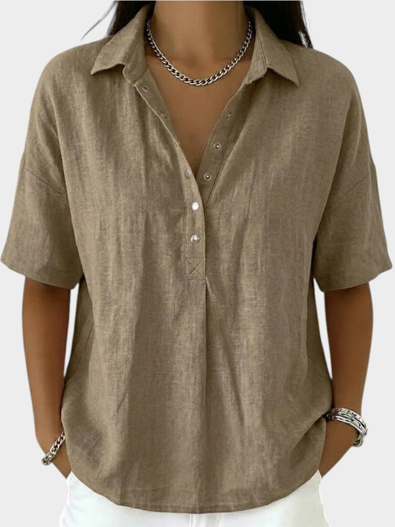Alaira - Blusa con scollo a V morbida al tatto