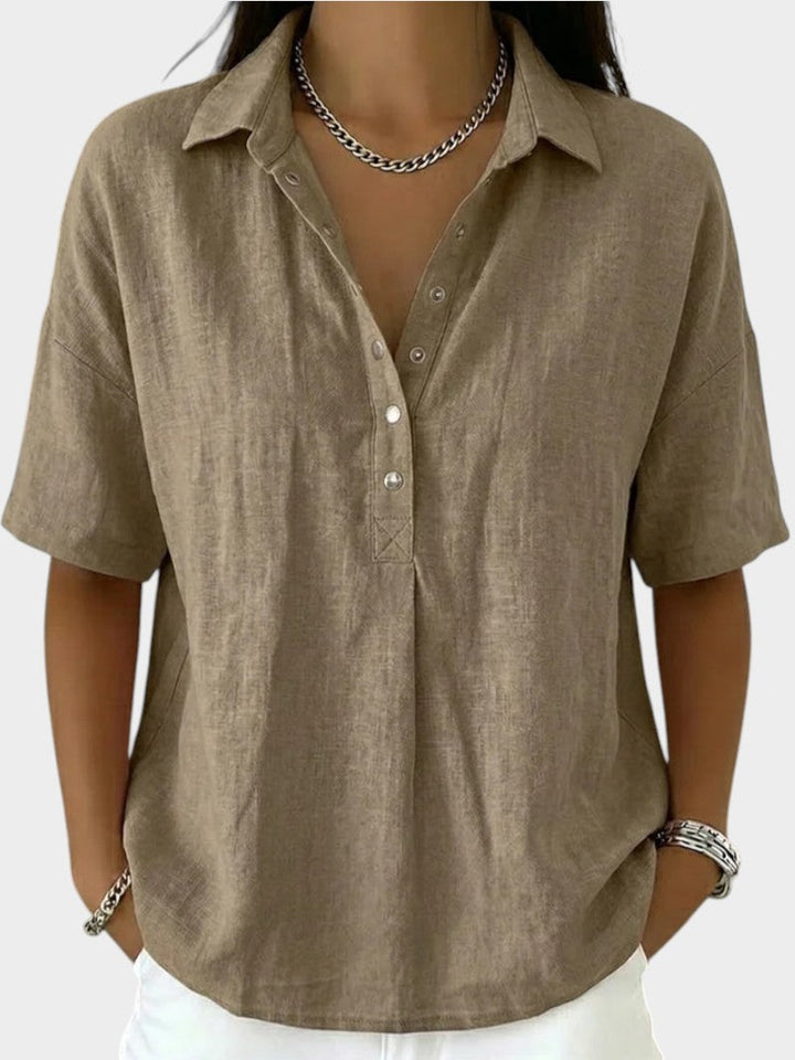 Alaira - Blusa con scollo a V morbida al tatto