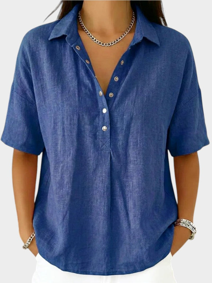 Alaira - Blusa con scollo a V morbida al tatto