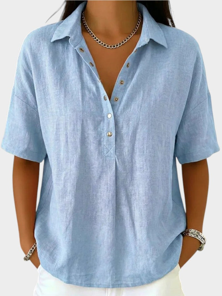 Alaira - Blusa con scollo a V morbida al tatto