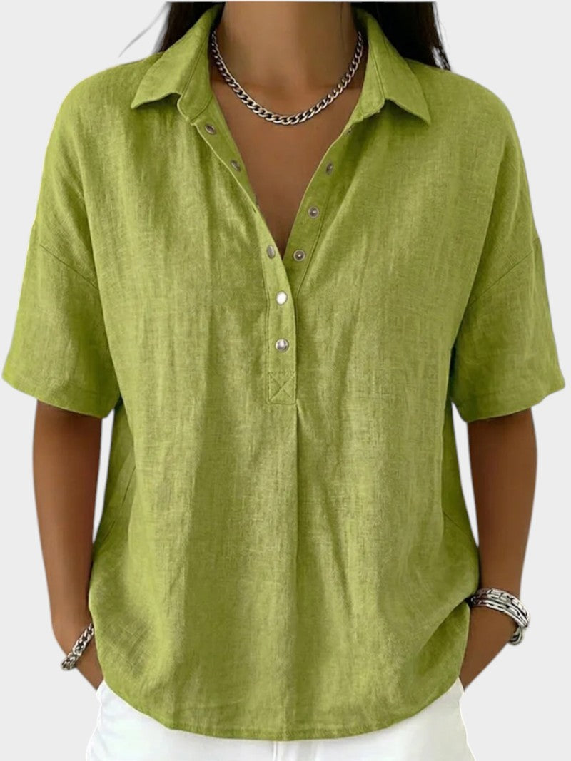 Alaira - Blusa con scollo a V morbida al tatto