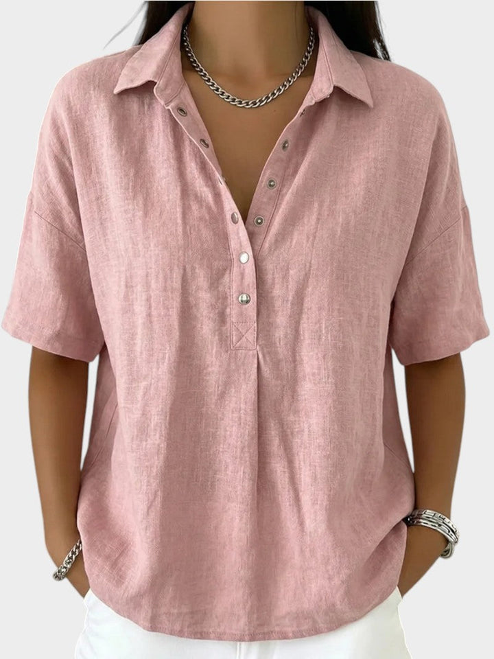 Alaira - Blusa con scollo a V morbida al tatto