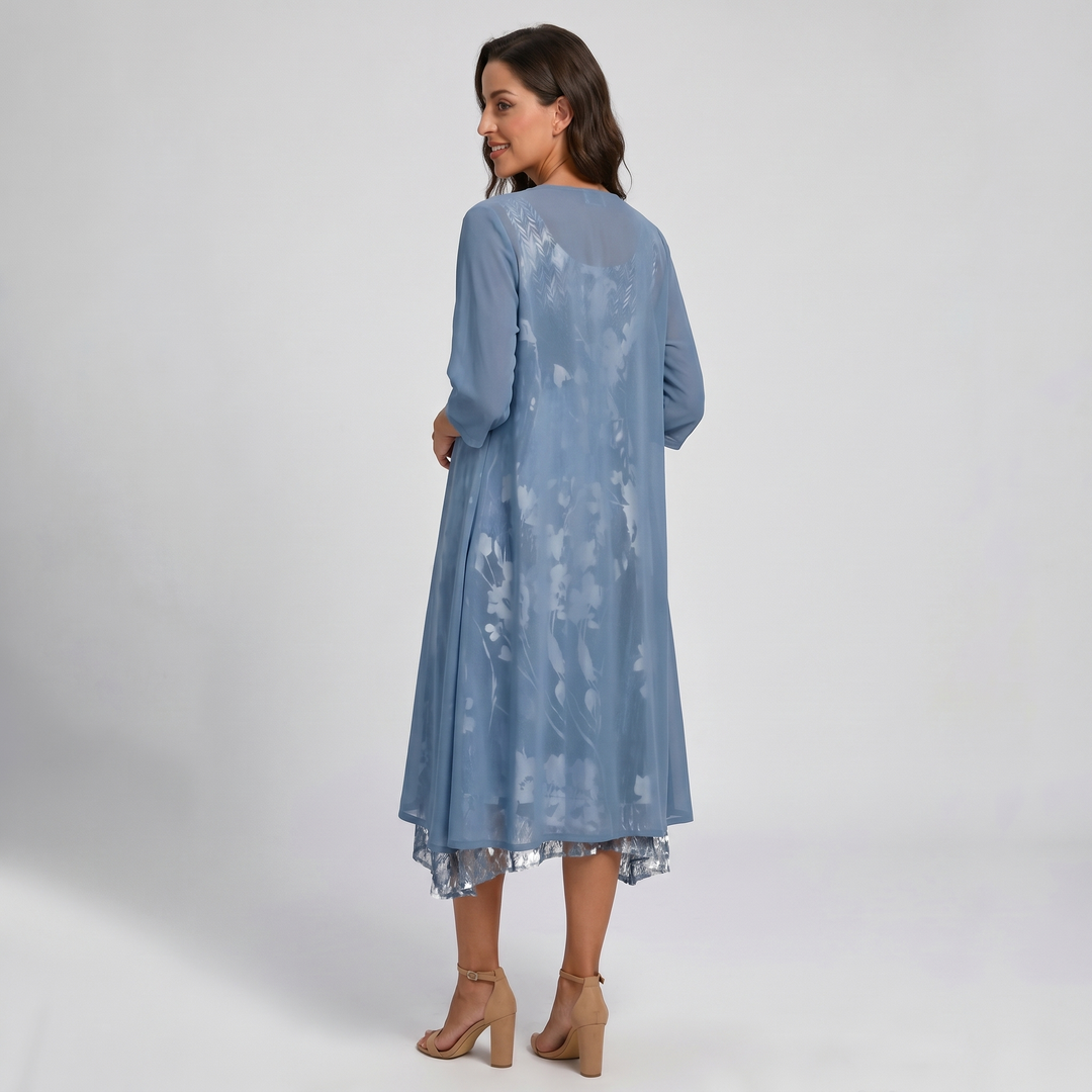 Delavelle - Coordinato con abito midi elegante a strati