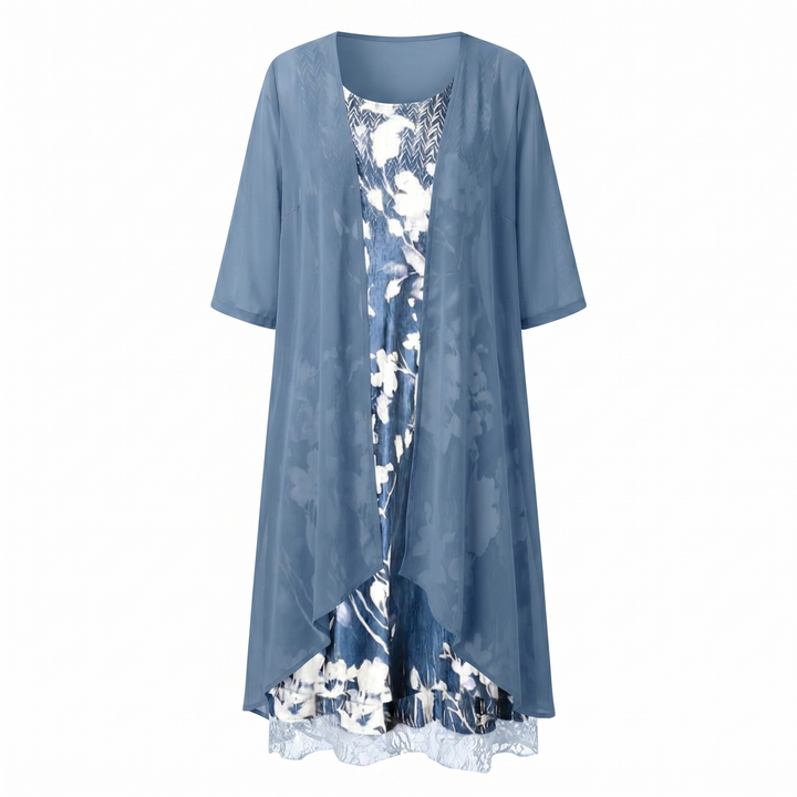 Delavelle - Coordinato con abito midi elegante a strati